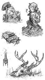 Botanical Gothic Spot Illustrations